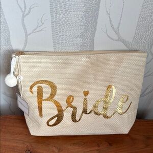 NWT Bride Gold and Cream Pouch